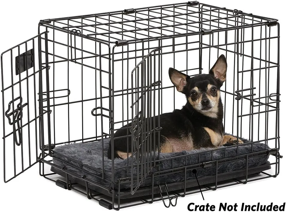 18L-Inch Gray Dog Bed or Cat Bed w/ Comfortable Bolster | Ideal for "Toy" Dog Breeds & Fits an 18-Inch Dog Crate | Easy Maintenance Machine Wash & Dry | 1-Year Warranty