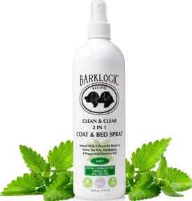 2in1 Dog/Puppy Coat & Bed Spray - Sensitive Skin - Safe - Infused with Essential Oils - Refreshing Naturally Derived Scent - Spray on Pets & Household Items - Made in USA - 16 oz - Mint