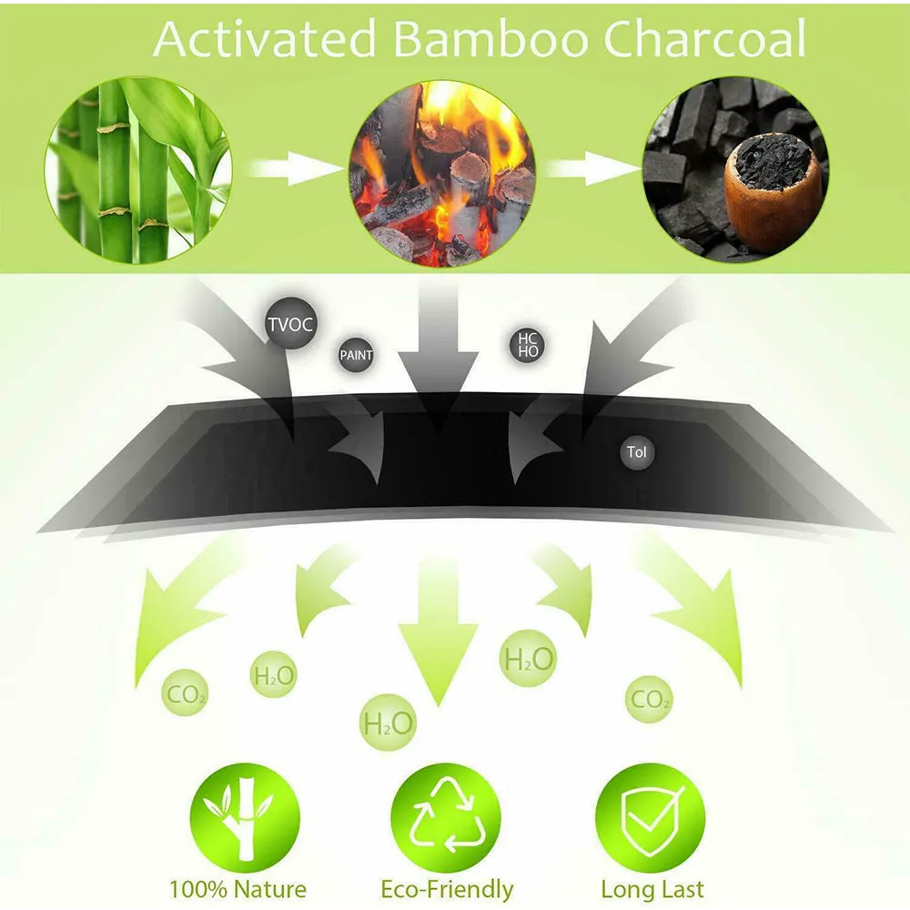 5PCS Air Purifying Bags | Activated Bamboo Charcoal Freshener | For Car Home Shoes | 200g