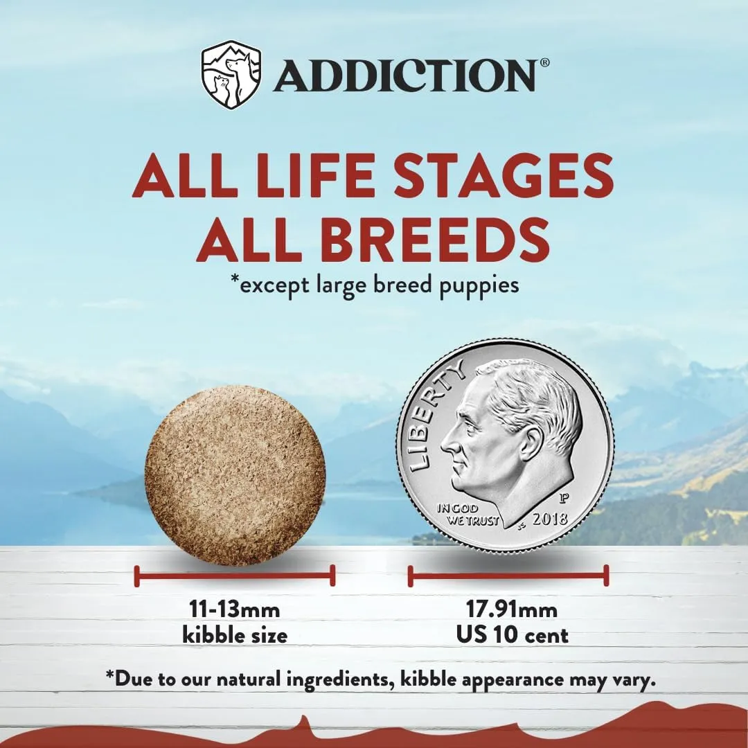 Addiction Viva La Venison Premium Grain-Free Dry Dog Food - Single Protein & Novel Meat with Probiotics - No Chicken, Beef, or Turkey - Ideal for All Dogs & Puppies 20lb