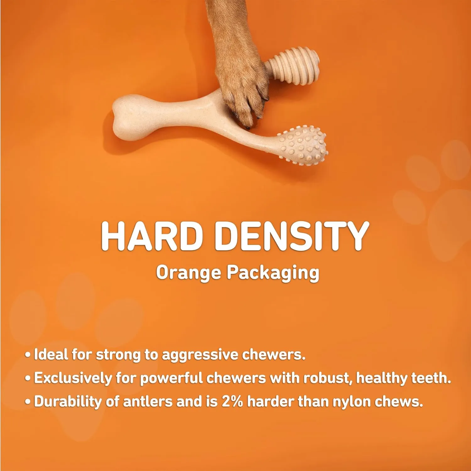 All-Natural, Nylon-Free Dog Chew Toys - Hard Density - Ideal for Strong to Aggressive Chewers - Non-Toxic, Promotes Dental Health, Splinter-Resistant, Sustainably Made