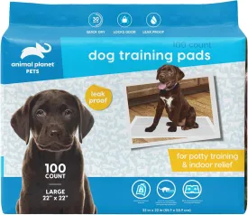 Animal Planet PETS Puppy Pads - Large 22"x22"  100 Count | Pee Pads for dogs - Leak-Proof and Fast-Absorbing Training Pads - puppy essentials - wee wee pads for Dogs