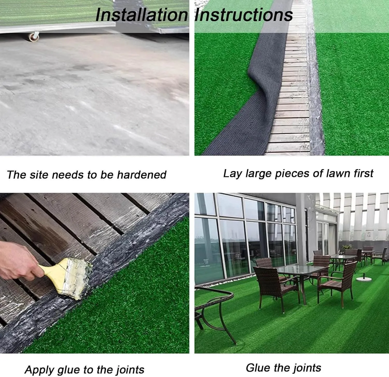 Artificial Grass Breathable Soft Grass Roll with Drainage Holes Dog Grass Mat Lawn Decoration Grass Blanket for Courtyard Landscape