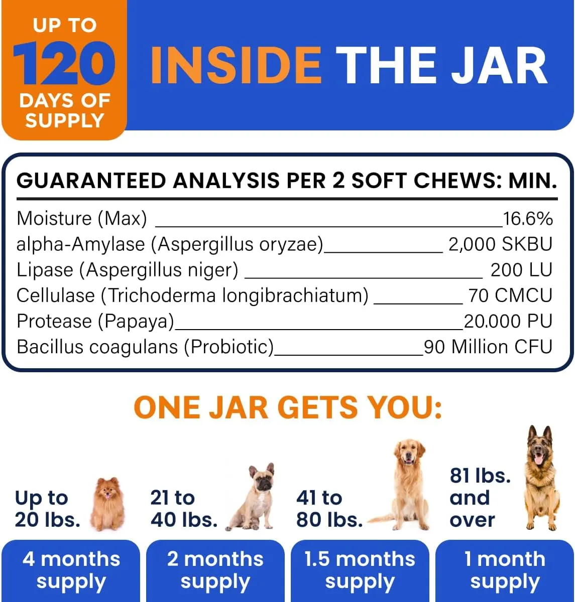 BARK&SPARK Dog Probiotics & Digestive Enzymes (Gut Health) Allergy & Itchy Skin - Pet Diarrhea Gas Treatment Upset Stomach Relief Pill, Digestion Health Prebiotic Supplement Tummy Treat (120Ct Bacon)