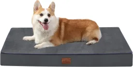 Bedfolks 4" Thick Orthopedic Extra Large Dog Bed, Memory Foam with Removable Cover, Reversible Washable Mattress for Crate, Dark Grey