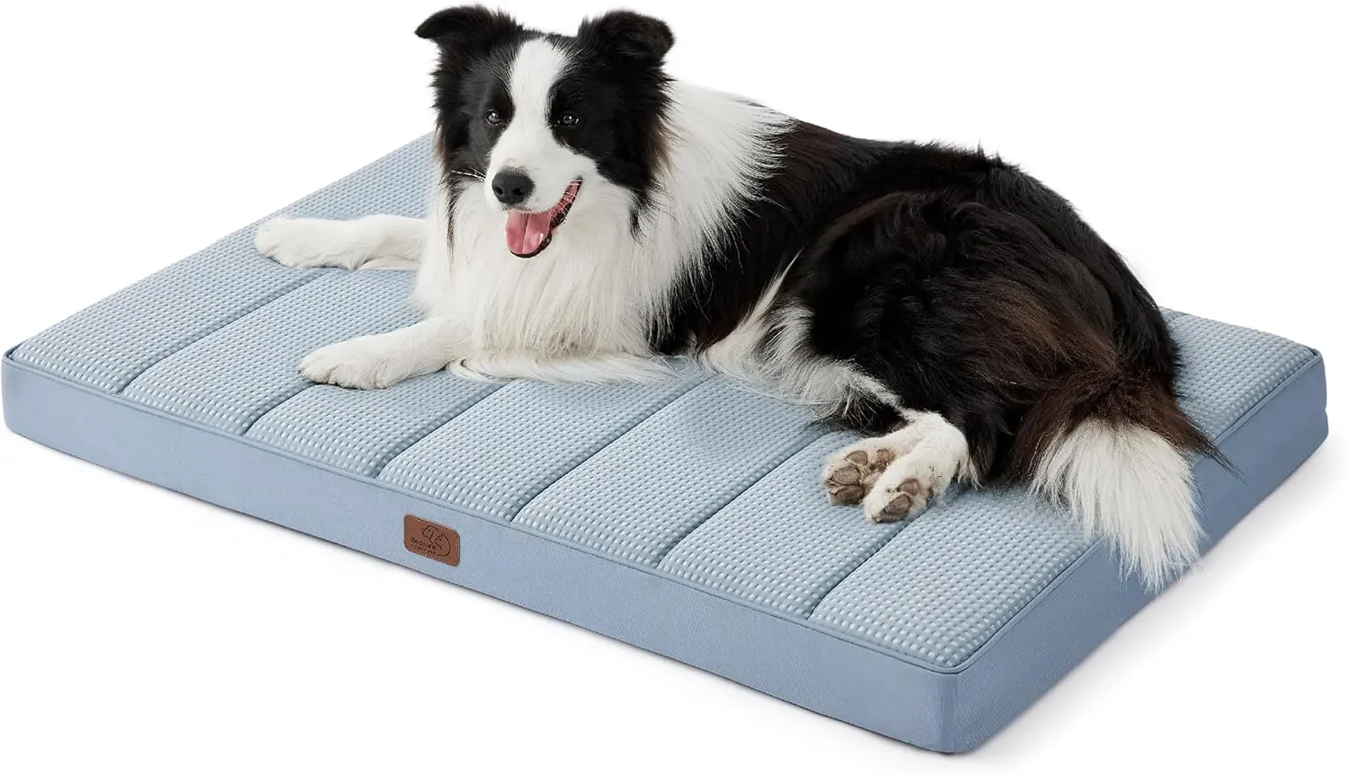 Bedsure Cooling Dog Bed for Crate - Large Orthopedic Waterproof Puppy Beds with Removable Washable Cover, Egg Crate Foam Pet Mat, Suitable for Pet Up to 50 lbs