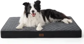 Bedsure Orthopedic Dog Bed for Large Dogs - Thick Flat Memory Foam Pet Mattress with Removable Washable Cover and Egg Crate Foam, Suitable for Pet Up to 65 lbs, 36x27x3.5 Inches, Black