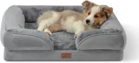 Bedsure Orthopedic Dog Bed Medium Size Dogs - Washable Medium Dog Bed Waterproof, Comfort Pet Couch with Washable Removable Cover, Supportive Foam Pets Sofa with Nonskid Bottom, Grey