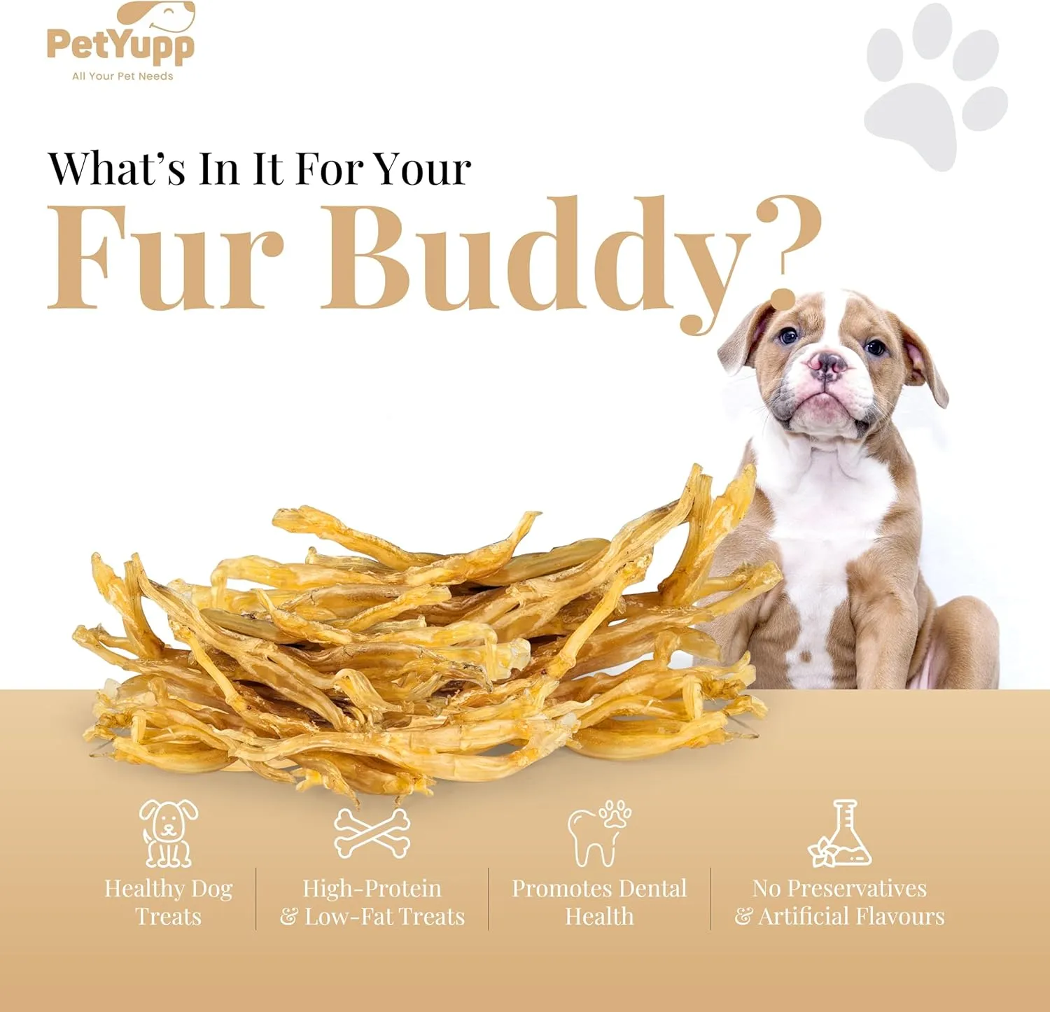 Beef Tendon Dog Chews - Pack of 14 oz - Natural & Single Ingredient Dog Treats for Aggressive Chewers, Puppies High Protein & Low Fat Treats for Dogs