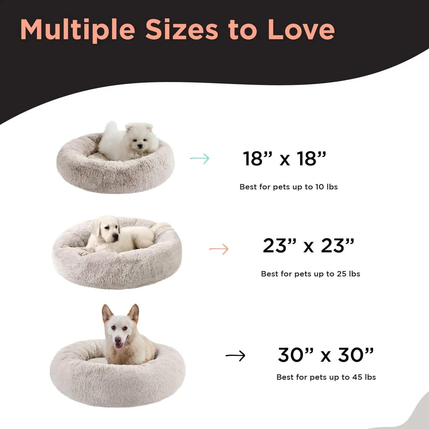 Best Friends by Sheri SnuggleSoft Faux Fur Calming Donut Bed for Dogs, Brown, Medium, 30x30