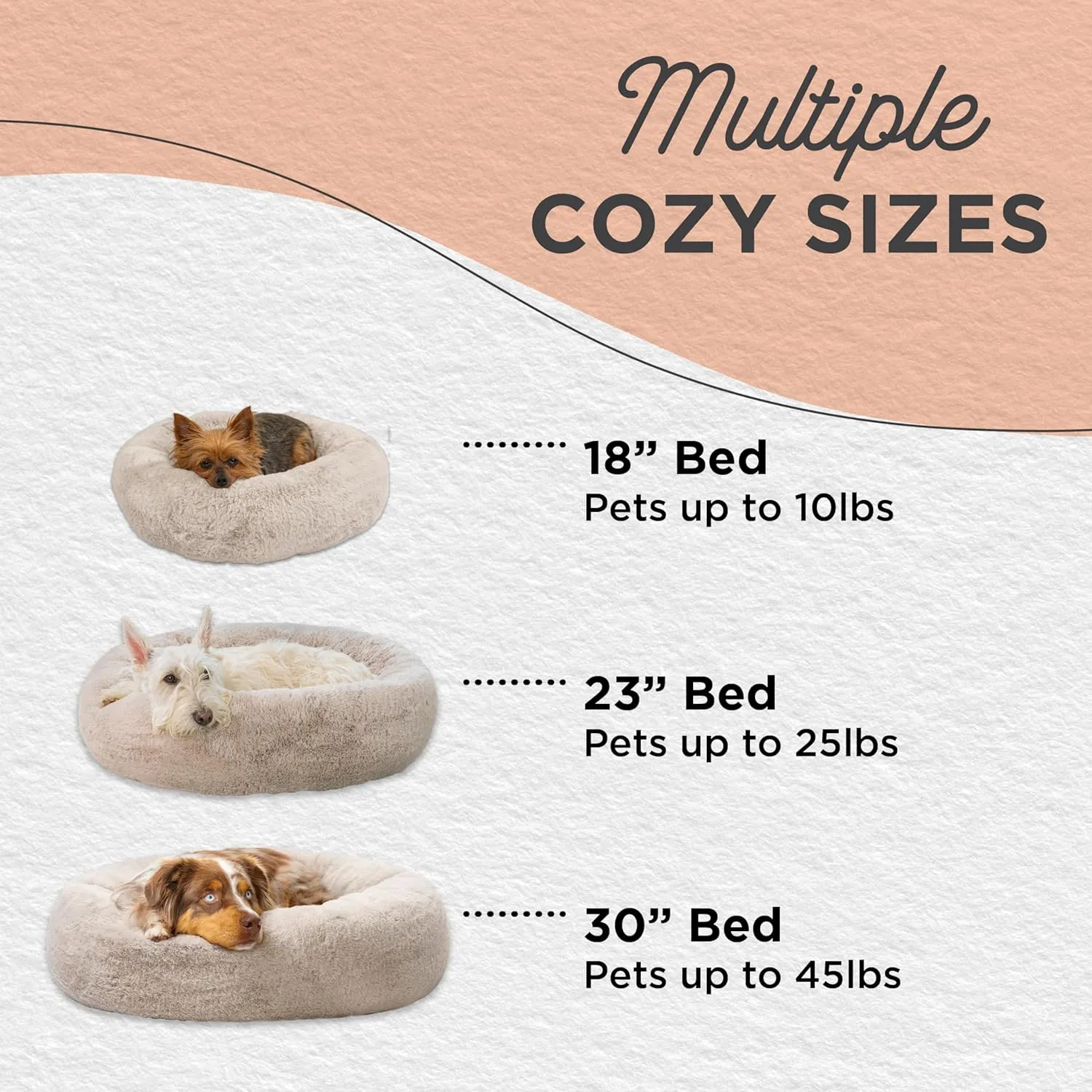 Best Friends by Sheri SnuggleSoft Faux Fur Calming Donut Bed for Dogs, Brown, Medium, 30x30