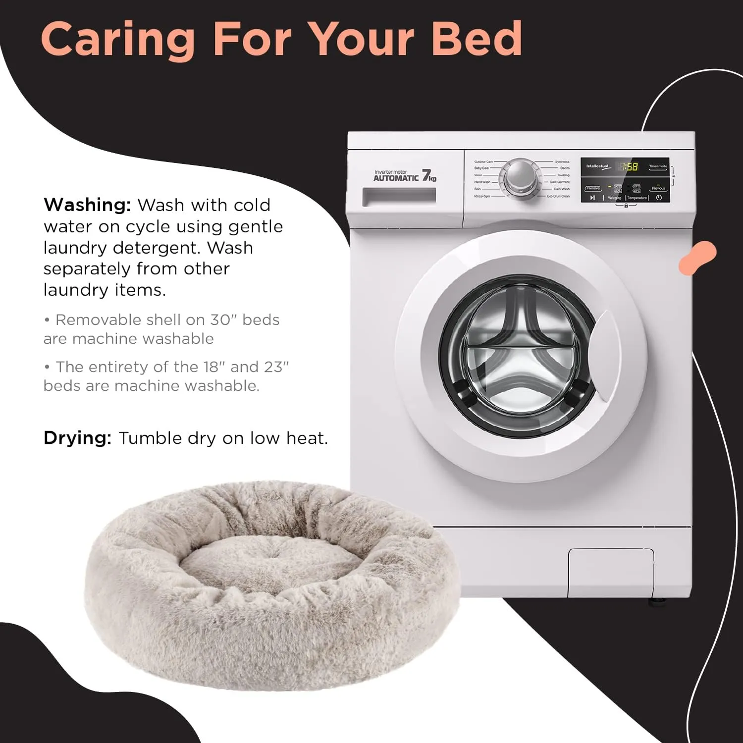 Best Friends by Sheri SnuggleSoft Faux Fur Calming Donut Bed for Dogs, Brown, Medium, 30x30
