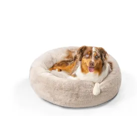 Best Friends by Sheri SnuggleSoft Faux Fur Calming Donut Bed for Dogs, Brown, Medium, 30x30