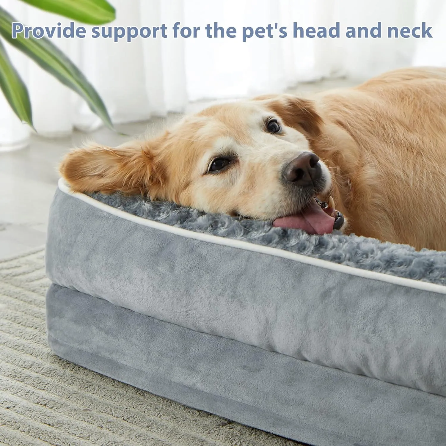 BFPETHOME Orthopedic Dog Bed for Extra Large Dogs-Big Waterproof Sofa Dog Bed with Removable Washable Cover, Large Pet Bed with Waterproof Lining and Nonskid Bottom,Pet Bed for Large Dogs