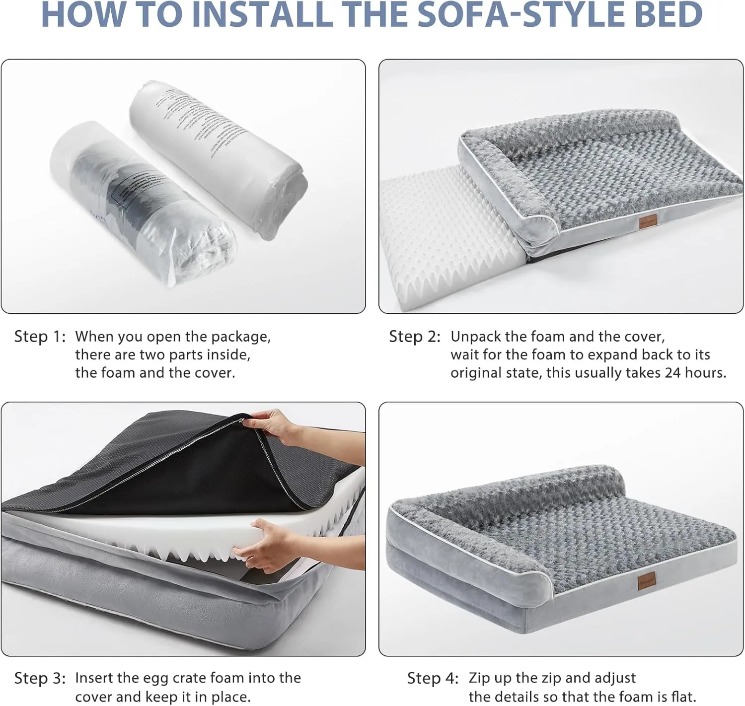BFPETHOME Orthopedic Dog Bed for Extra Large Dogs-Big Waterproof Sofa Dog Bed with Removable Washable Cover, Large Pet Bed with Waterproof Lining and Nonskid Bottom,Pet Bed for Large Dogs