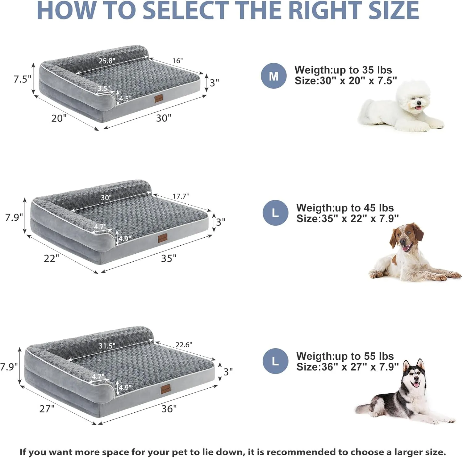 BFPETHOME Orthopedic Dog Bed for Extra Large Dogs-Big Waterproof Sofa Dog Bed with Removable Washable Cover, Large Pet Bed with Waterproof Lining and Nonskid Bottom,Pet Bed for Large Dogs