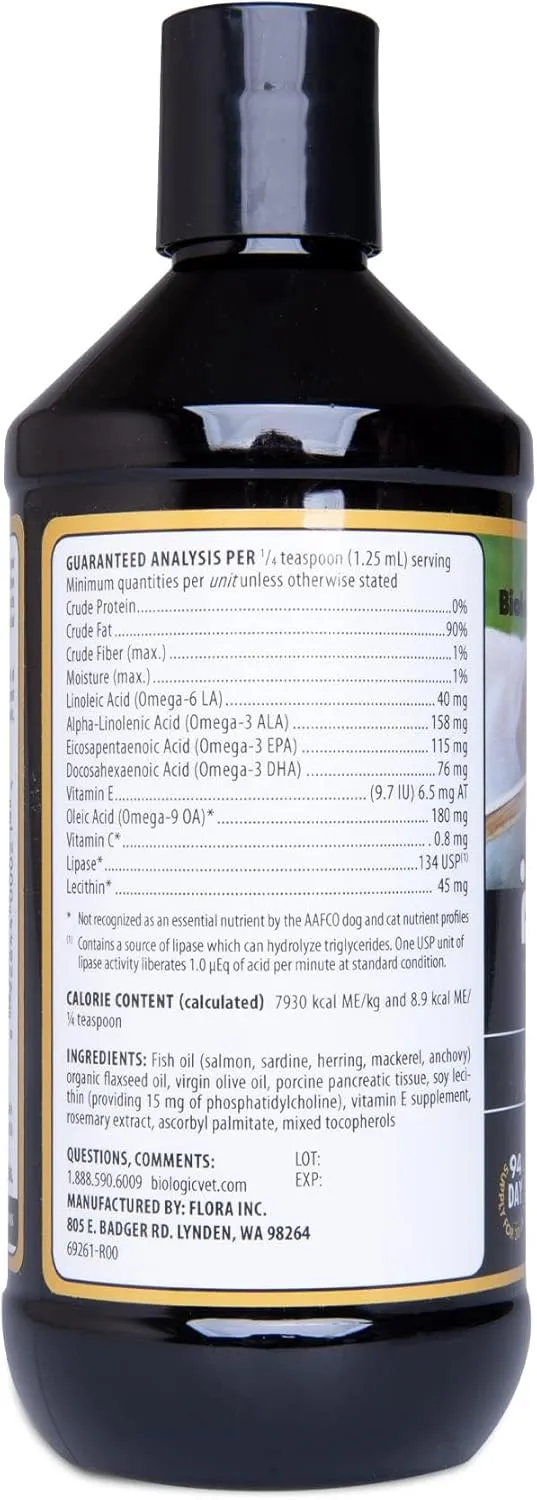 BioFATS - Contains Omegas 3, 6 & 9 - with EPA, DHA & ALA - for Dog & Cat - Skin & Joint Health Support - Includes Fish, Flaxseed & Olive Oil - 12 fl. oz.