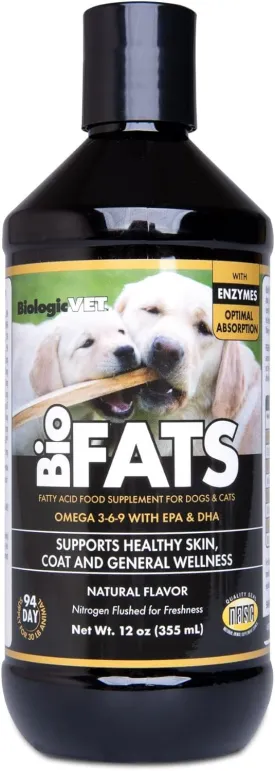 BioFATS - Contains Omegas 3, 6 & 9 - with EPA, DHA & ALA - for Dog & Cat - Skin & Joint Health Support - Includes Fish, Flaxseed & Olive Oil - 12 fl. oz.