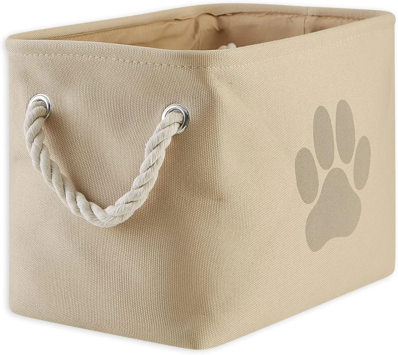 Bone Dry Pet Storage Collection Collapsible Bin, Small Rectangle, Taupe
