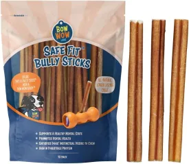Bow Wow Labs 6" Bully Sticks for Dogs | 100% All Natural, Grass-Fed, Free-Range Beef | Low Odor | Long Lasting Chews | SafeFit | 10 Pack (Midsize)