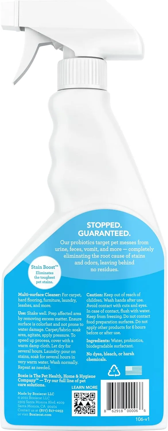 Boxie ProProbiotic Unscented Stain & Odor Stopper for Cats, 24 oz Boxiecat