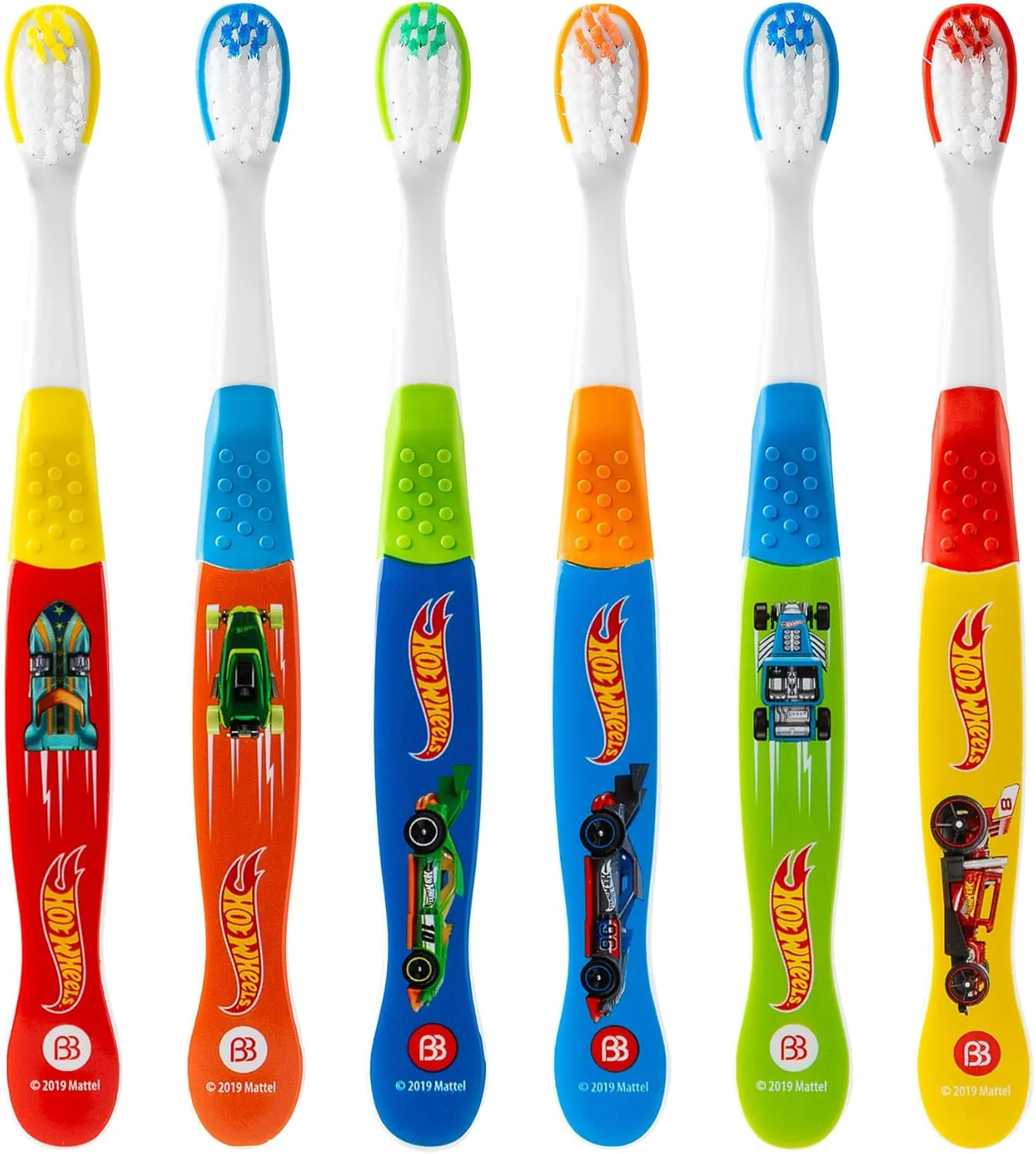 Brush Buddies Hot Wheels Toothbrush for Kids, Kids Toothbrushes, Toothbrush Pack, Soft Bristles for Kids, Toddler Ages 2-4, 6PK