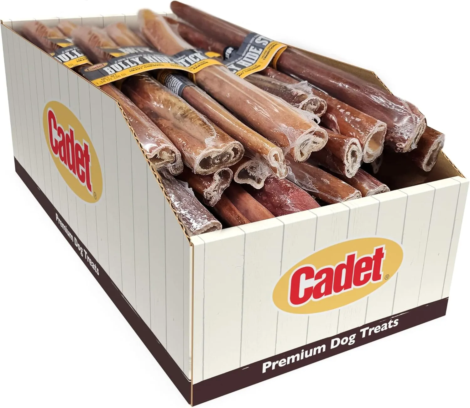 Cadet Bully Hide Sticks for Large Dogs, All-Natural Beef Pizzle, Limited-Ingredient Long-Lasting Dog Chews for Aggressive Chewers, 1 Count