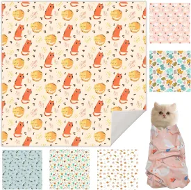 Cat Grooming Wrap, Cat Wrap for Cutting Nails, Self-Adherent Fabric Wrap for Cats, Cat Burrito Wrap Anti-Scratch, Anti-Escape, Multifunctional Swaddle Wrap Pet Tool (Orange Kitten, X Large)