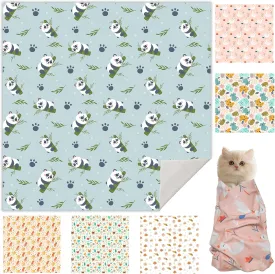 Cat Grooming Wrap, Cat Wrap for Cutting Nails, Self-Adherent Fabric Wrap for Cats, Cat Burrito Wrap Anti-Scratch, Anti-Escape, Multifunctional Swaddle Wrap Pet Tool (Panda, X Large)