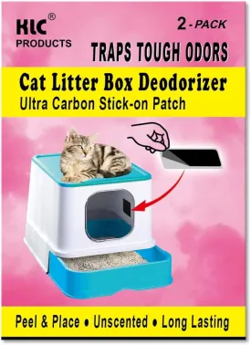 Cat Litter Box Odor Absorbing Air Freshener|Charcoal Patch|2-Pack|Cat Box Odor Eliminator|Cat Litter Area Odor Remover|Litter Box Deodorizer| Odor Absorber for Cat Odor Home|Safe,Chemical Free