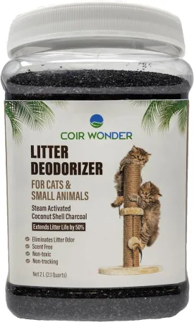 Cat Litter Deodorizer  2.2 Lb Activated Charcoal Carbon  Odor Eliminator for Litter Box, Chicken Coop, Small Animal Enclosures  Extends Litter Life  Natural Pet Odor Control Granules