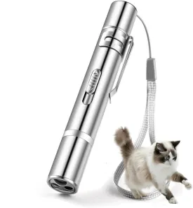 Cat Toy Pointer for Indoor, USB Rechargeable Cat Toy, 3 Light Colors Cat Interactive Toys for Dogs, Cats, Pet Chase Toy for Fun Playing Training Exercise Indoors