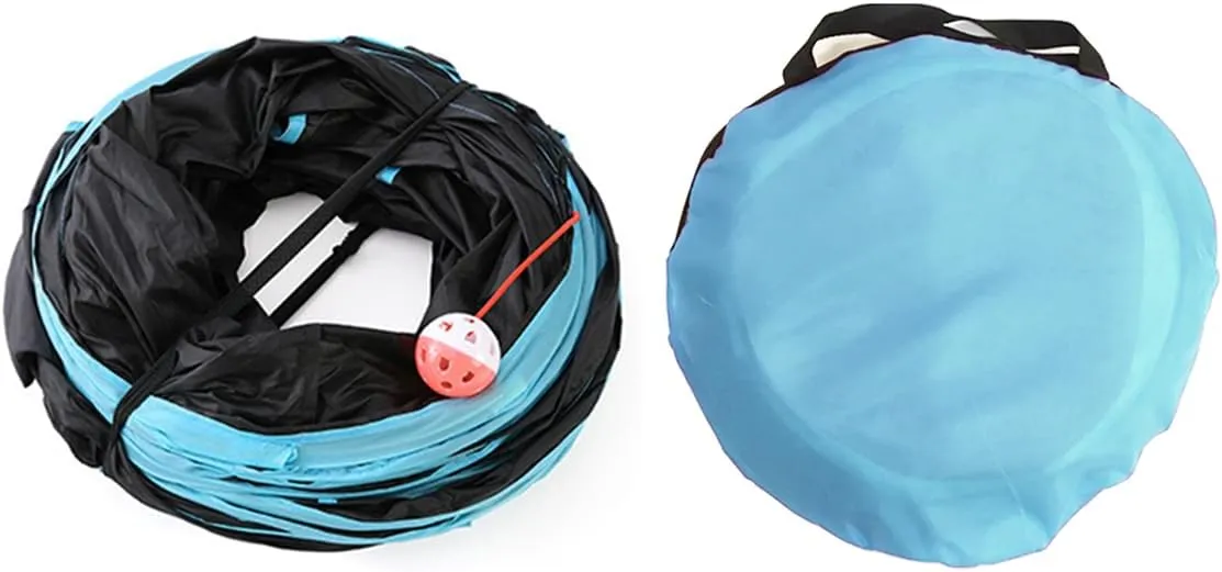 Cat Tunnel,4 Way Large Collapsible Tunnels Tube Upgrade with 5 Peek Hole,S-Shaped Maze House Play Toy Interactive Cat Toy for Cat Kitten Kitty Rabbit