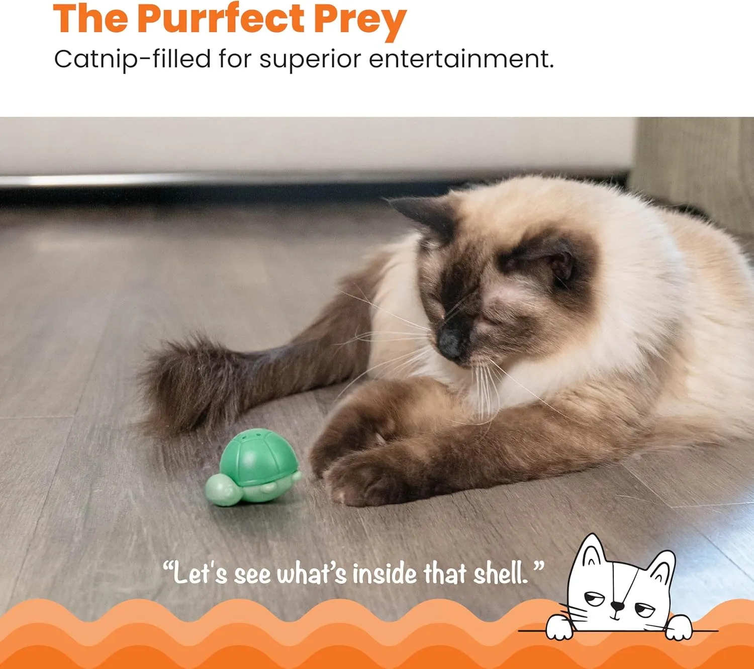 Catstages Wobble Turtle Cat Toy, Refillable Catnip Diffuser Wobble Toy for Cats, Interactive Rolling Enrichment, Green
