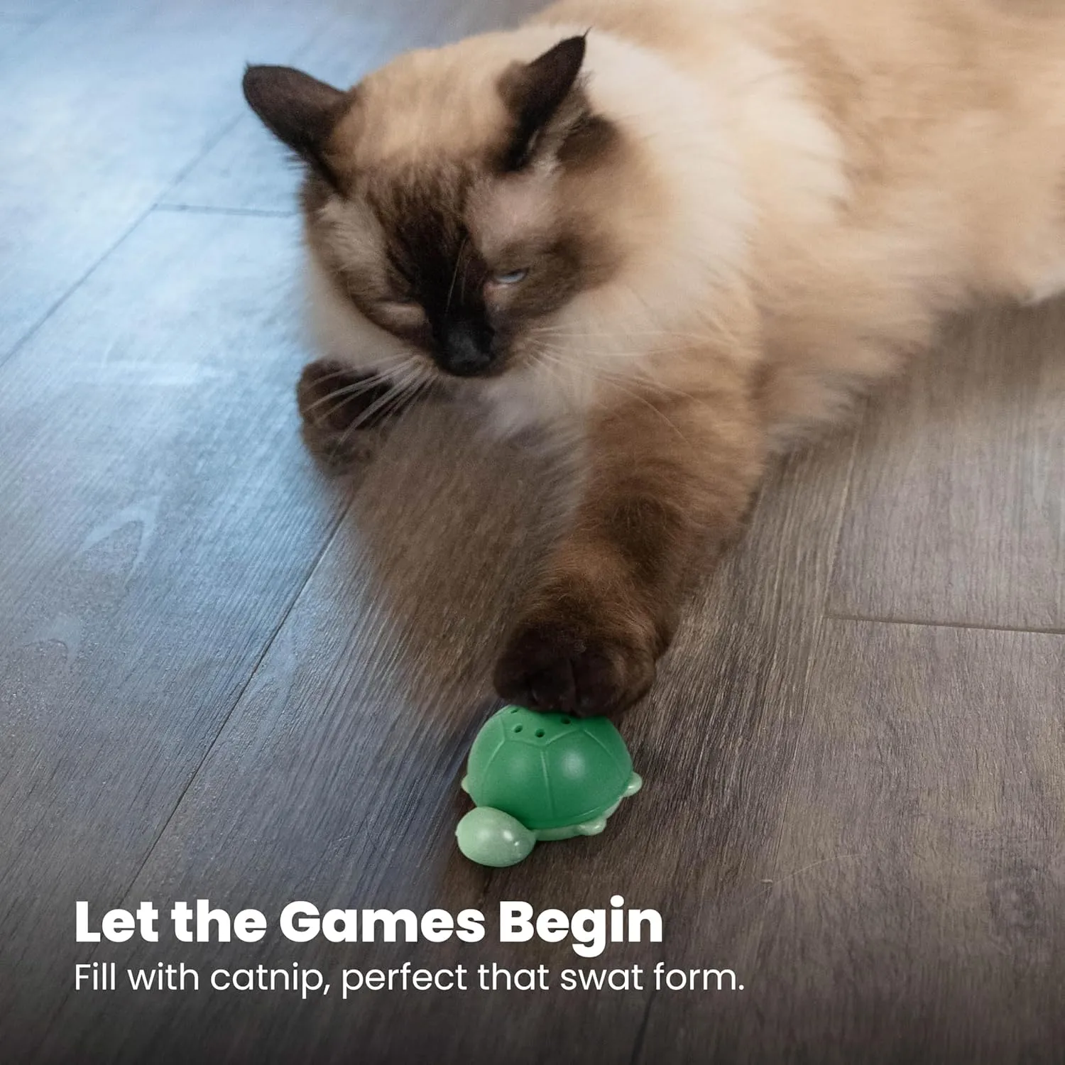 Catstages Wobble Turtle Cat Toy, Refillable Catnip Diffuser Wobble Toy for Cats, Interactive Rolling Enrichment, Green