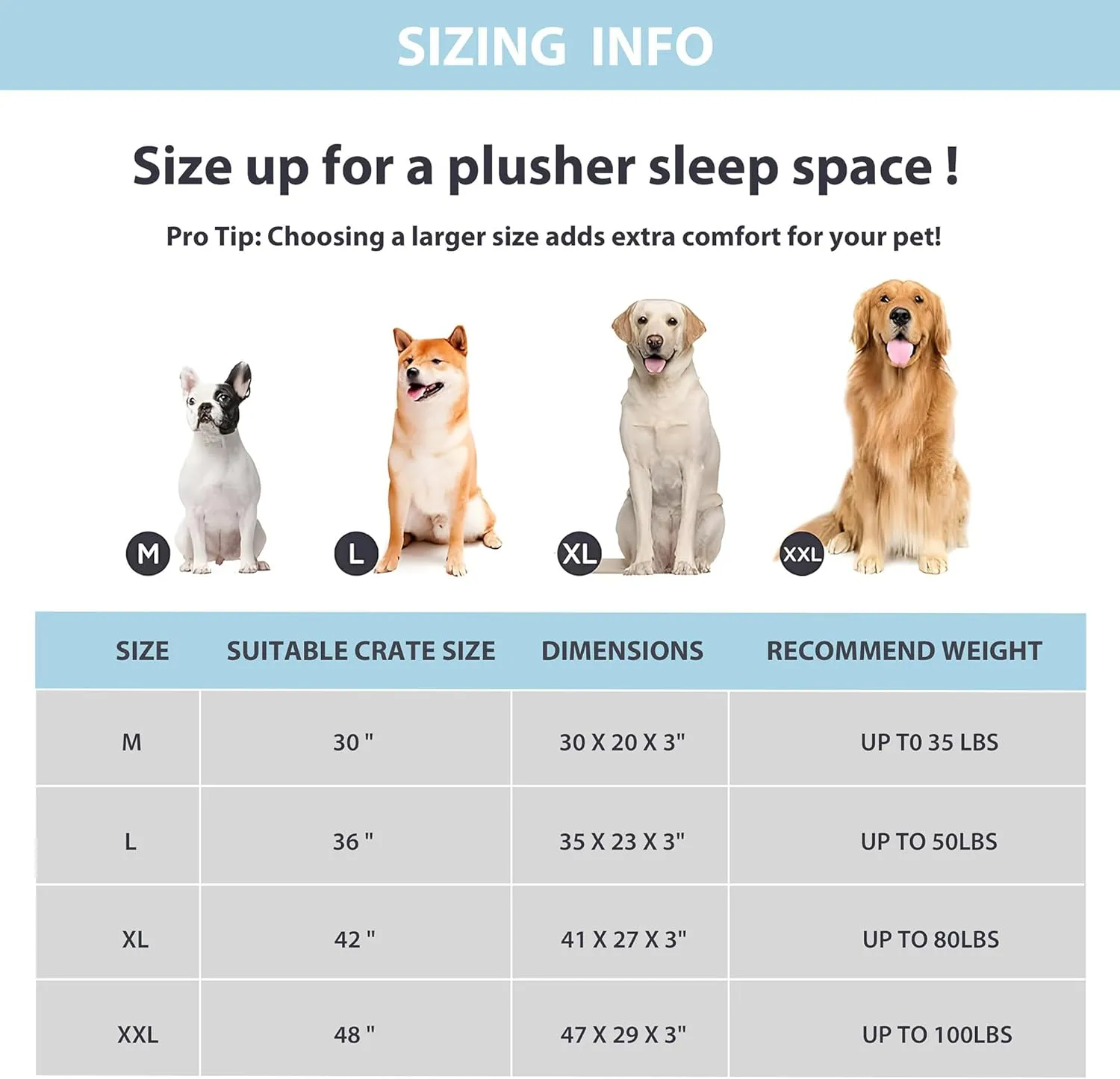 Chicute Cooling Dog Bed for 2X Large Dogs - Orthopedic Pet Beds with Memory Foam, QMAX>0.5, Waterproof Removable Washable Cover for Hot Weather, Blue, 47" L x 29" W x 3" H