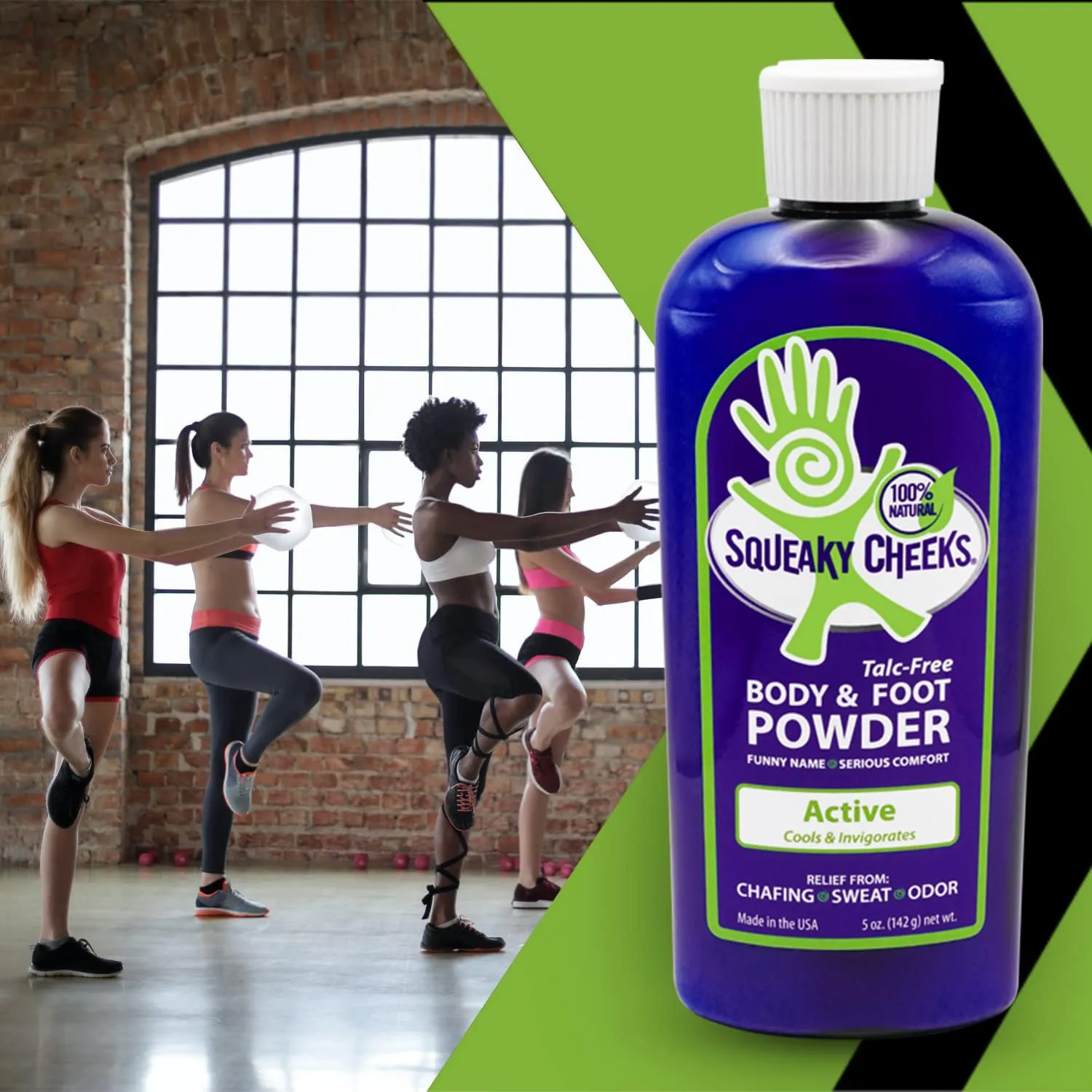 Cooling Body and Foot Powder (5oz) 2 Pack | Talc-Free and All Natural Powder | Active Formula | Minty Fresh Scent With Essential Oils | Relief From Chafing Sweat and Odor