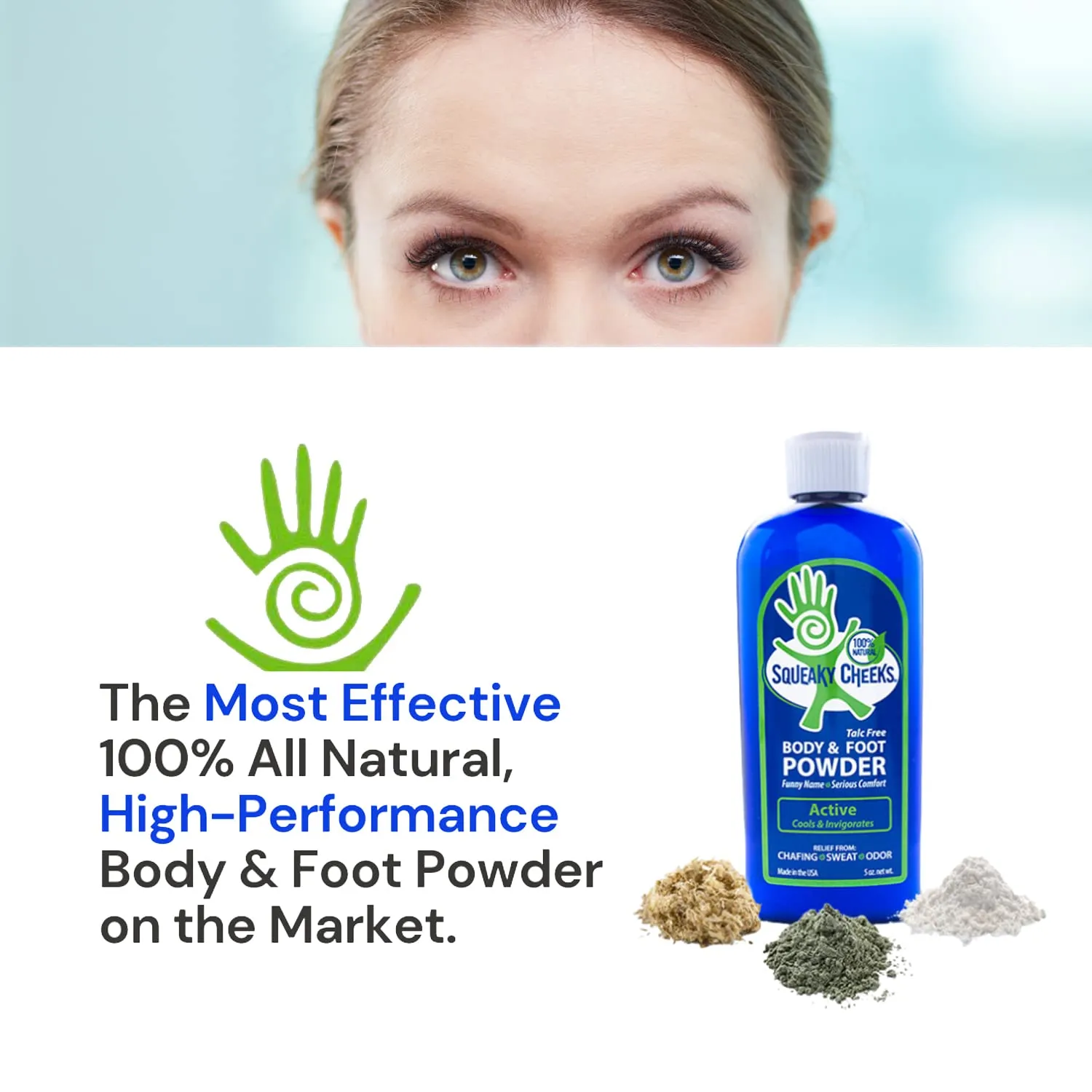Cooling Body and Foot Powder (5oz) 2 Pack | Talc-Free and All Natural Powder | Active Formula | Minty Fresh Scent With Essential Oils | Relief From Chafing Sweat and Odor