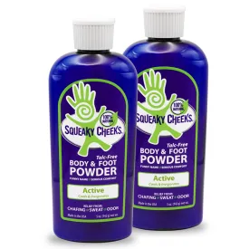 Cooling Body and Foot Powder (5oz) 2 Pack | Talc-Free and All Natural Powder | Active Formula | Minty Fresh Scent With Essential Oils | Relief From Chafing Sweat and Odor