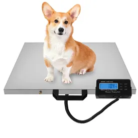 Digital Livestock Scale 660Lbs x 0.2Lbs,21'' x 17'' Veterinary Scale Pet Vet Scale Stainless Steel Platform Animal Scale,Electronic Postal Scale, Industrial Floor Scale