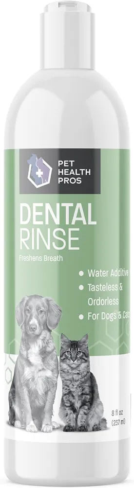 Dog Breath Water Additive - Cat & Dog Water Additive for Dental Care - Dog Dental Water Additive for Dogs Teeth and Bad Breath Treatment for Dogs and Cats - Odorless & Tasteless - 8 oz