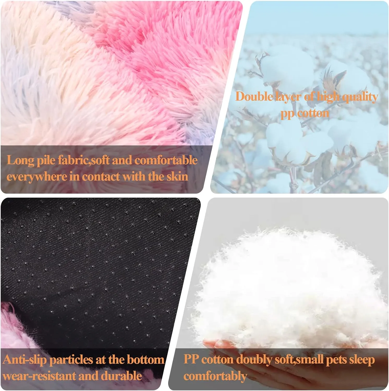 Dog Calming Beds for Small Medium Large Dogs - Round Donut Washable Puppy Dog Bed, Anti-Slip Faux Fur Fluffy Donut Cuddle Anxiety Cat Pet Bed(20'' Color)