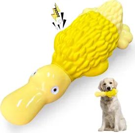 Dog Chew Toys for Aggressive Chewers: Indestructible Dog Toys- Large Squeaky Tough Dog Toys for All Breed Sizes to Keep Them Busy (Yellow)