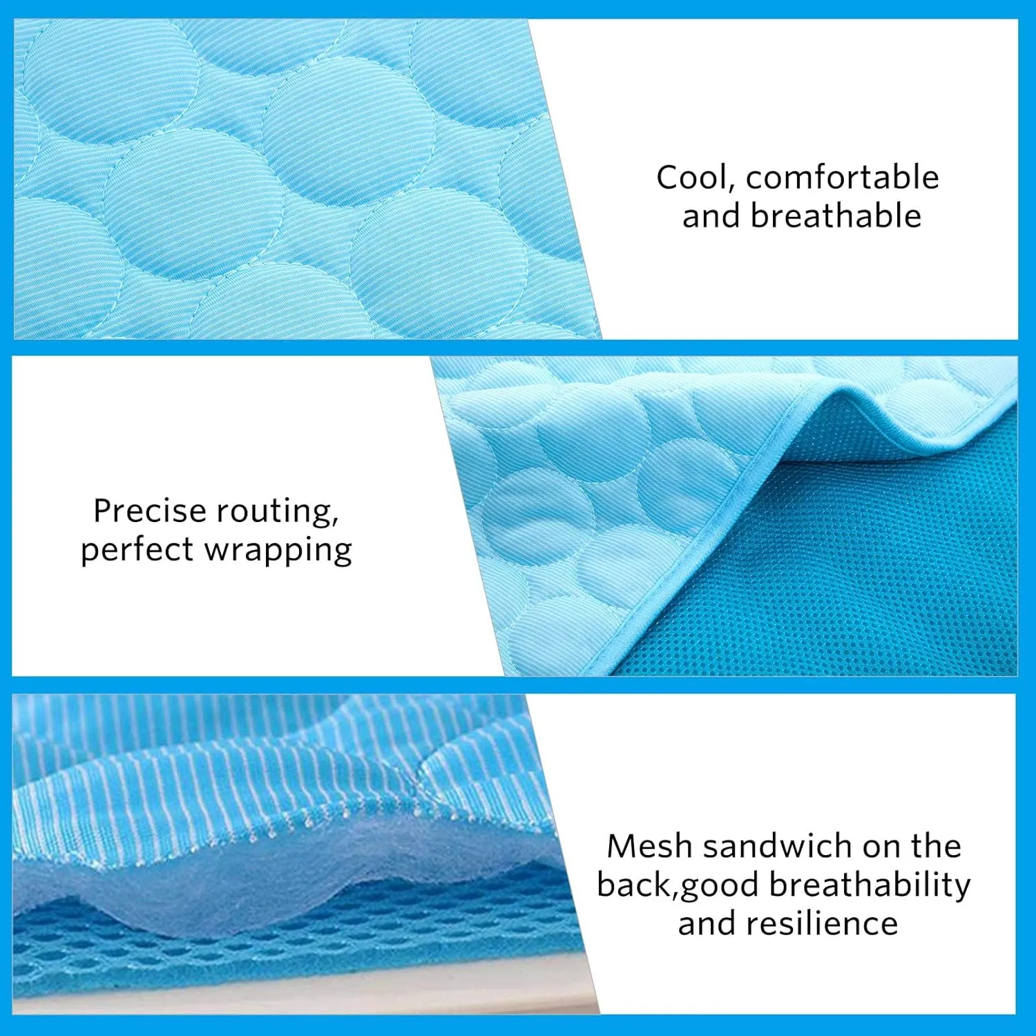 Dog Cooling Mat for Kennels, Crates, Cars, Indoor & Outdoor - Ice Silk Pet Blanket Pad for Extra Large Dogs (Blue, L(28 * 22"))
