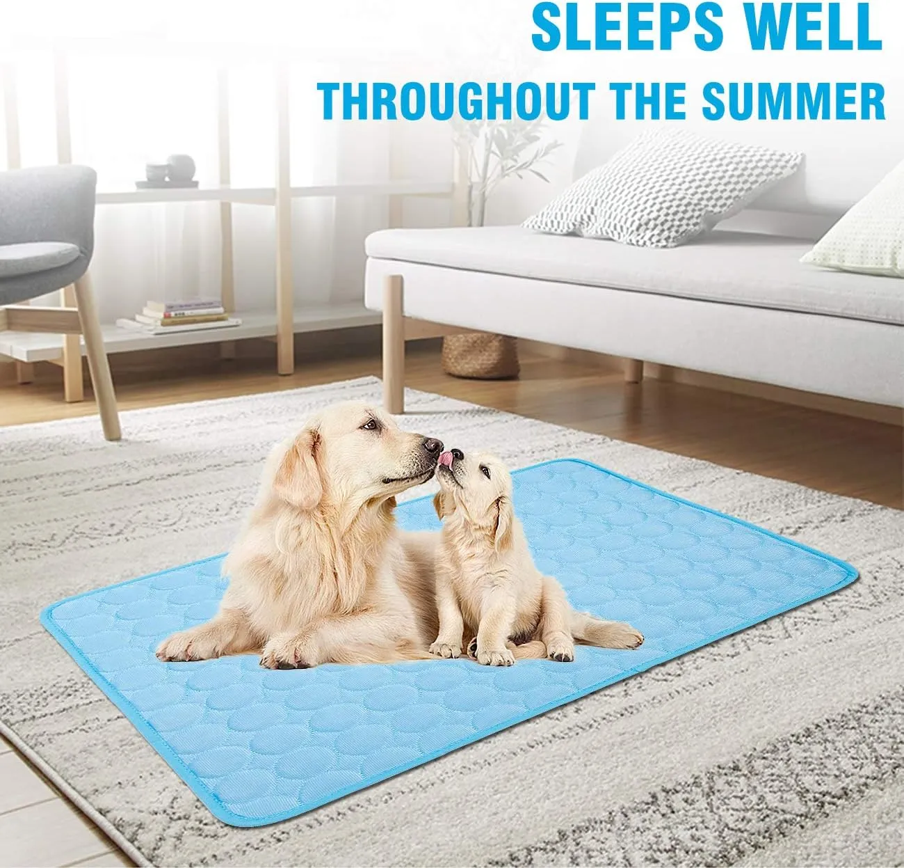 Dog Cooling Mat, Pet Dog Self Cool Pad, Ice Silk Washable Summer Cooled Mat for Dogs Cats, Kennels, Crates and Beds