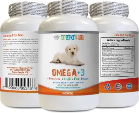 Dog itching Skin Relief - Dog Omega 3 Fatty ACIDS - Fish Oil - Best Heart Brain Skin and Joint Health - Vet Recommended - Dog Fish Oil epa - 1 Bottle (180 Softgels)