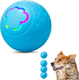 Dog Toy Balls, Interactive Toys for Puppy Small Dogs Cats, Robust self-Rolling Ball, Tough Motion Activated Automatic Moving Dog Ball Toys Indoor Outdoor, Blue