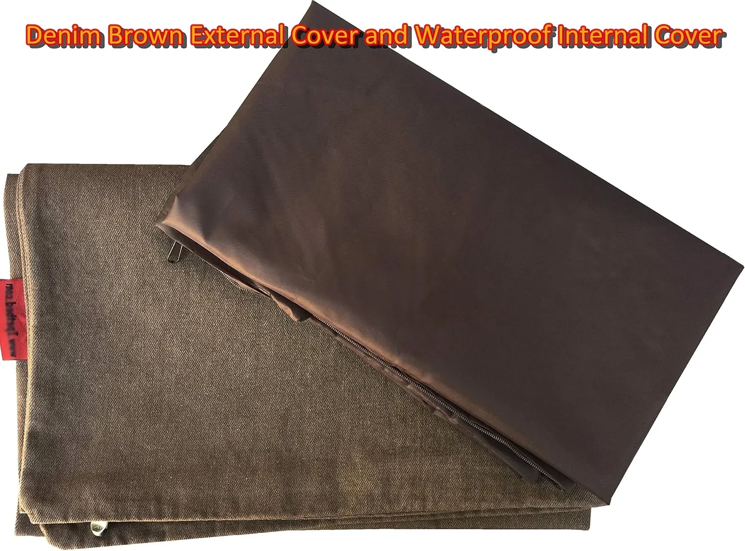Dogbed4less Do It Yourself DIY Pet Bed Pillow Duvet Denim Cover   Waterproof Internal case for Dog/Cat at Large 48"X29" Brown Color - Covers only
