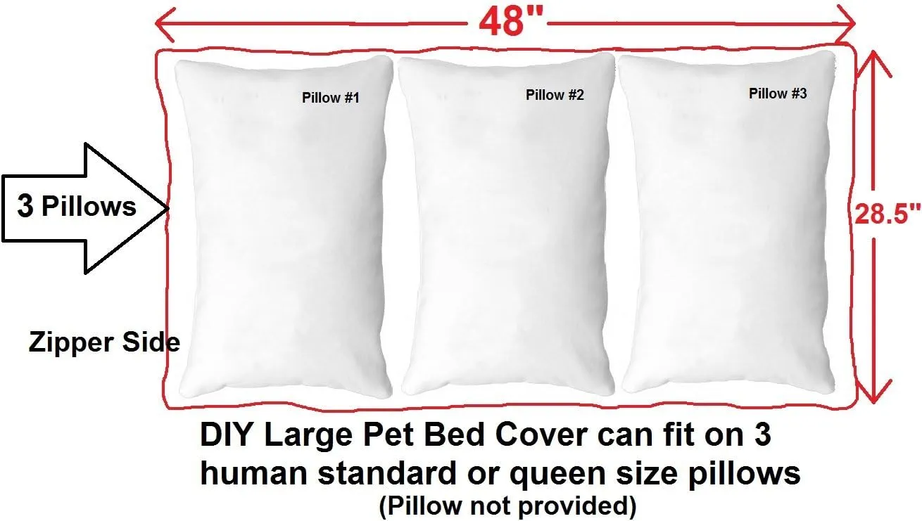 Dogbed4less Do It Yourself DIY Pet Bed Pillow Duvet Denim Cover   Waterproof Internal case for Dog/Cat at Large 48"X29" Brown Color - Covers only