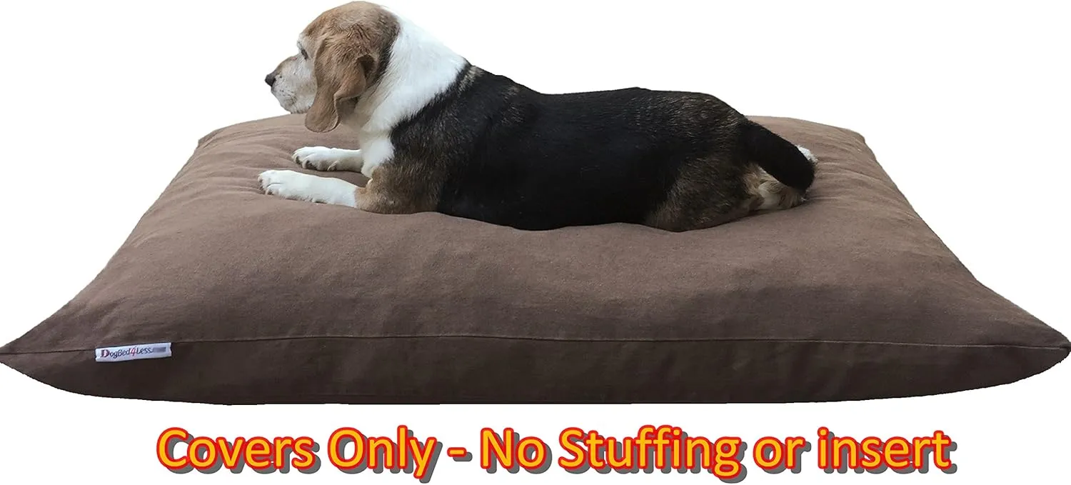 Dogbed4less Do It Yourself DIY Pet Bed Pillow Duvet Denim Cover   Waterproof Internal case for Dog/Cat at Large 48"X29" Brown Color - Covers only